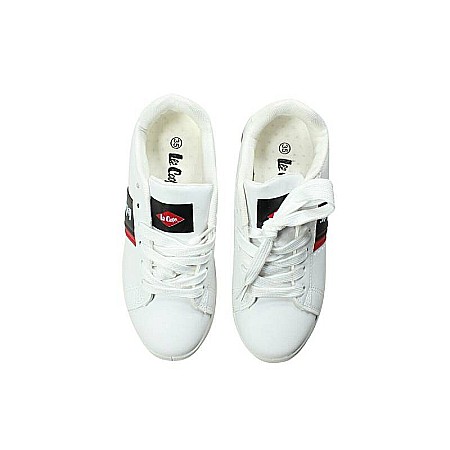 Pantofi sport din piele ecologică cu detalii holografice, alb, WH, Lee Cooper [2]
