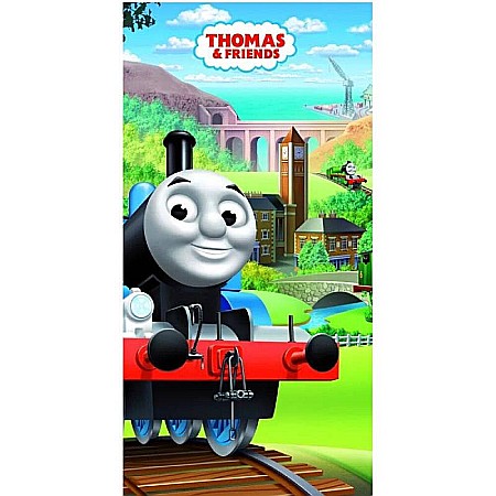 Textile - Prosop de baie din bumbac Locomotiva Thomas, insula Sodor, multicolor, 70x140cm