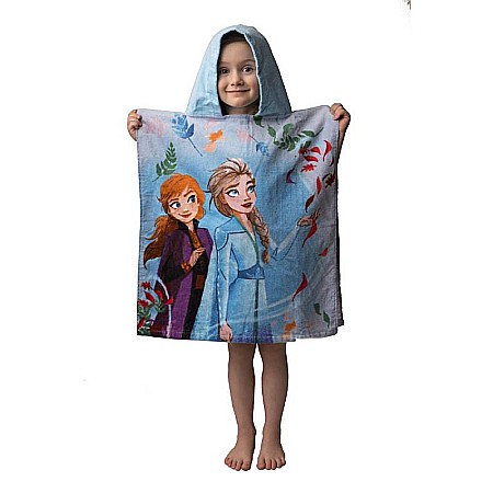 Poncho - Prosop de baie pentru copii, Bumbac, Model Frozen, 50 x 115 cm, Multicolor