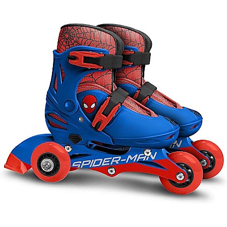 Role si patine - Role reglabile 2 în 1 pentru copii, multicolor, mărimea 27-30, Spiderman