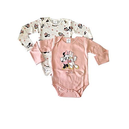 Set două body-uri cu mânecă lungă, multicolor, 100% bumbac, Minnie Mouse [3]