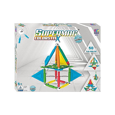 Magnetice - Set Jucării Magnetice pentru construcții, Interactiv, Educațional și Creativ, Dezvoltă Concentrarea și Răbdarea pentru Adulți și Copii 3+ ani, 50 piese, Supermag