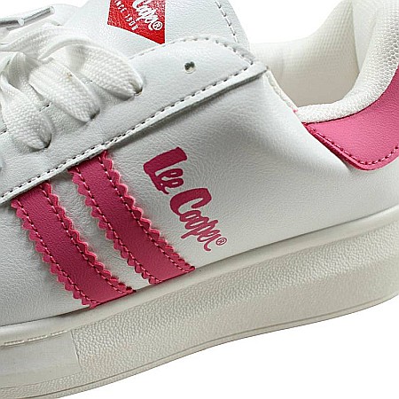 Pantofi sport din piele ecologică cu detalii holografice, alb, PI, Lee Cooper [5]