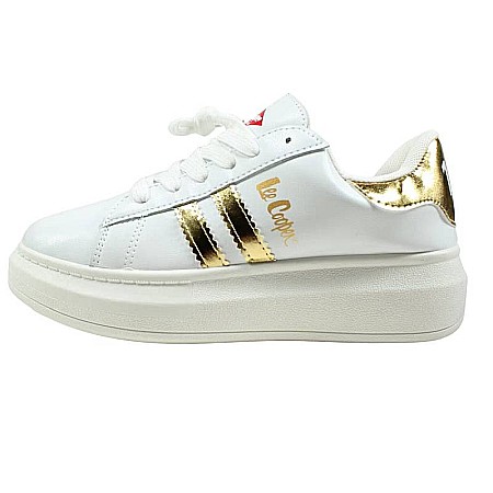 Incaltaminte sport - Pantofi sport din piele ecologică cu detalii holografice, alb, GO, Lee Cooper
