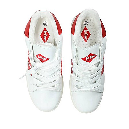 Pantofi sport din piele ecologică cu detalii holografice, alb, RE, Lee Cooper [2]
