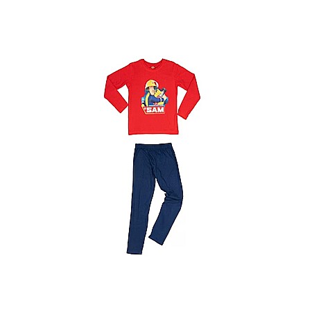 Pijamale - Pijama copii, cu mânecă lungă, multicolor, 100% bumbac, Fireman Sam