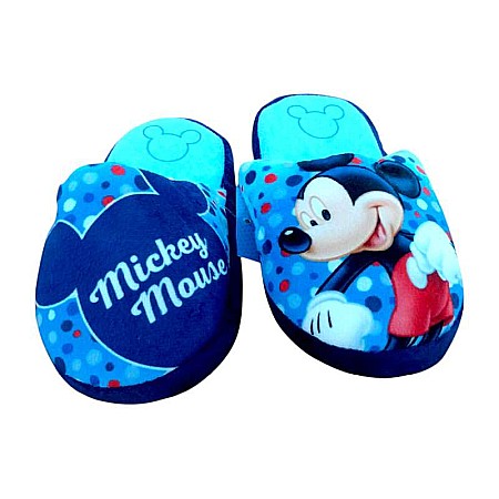 Papuci de casa - Papuci băieți, plușați, multicolor, talpă antiderapantă, Mickey Mouse