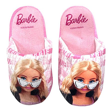 Papuci de casa - Papuci fetițe, plușați, multicolor, talpă antiderapantă, Barbie