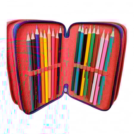 Penar cu 3 compartimente, echipat, 45 piese, multicolor, Mickey Mouse [3]