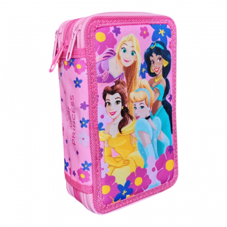 Penare - Penar cu 3 compartimente, echipat, 45 piese, multicolor, Princess, Disney