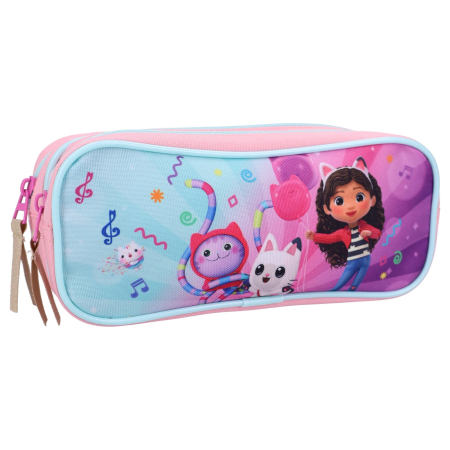 Penare - Penar cu două compartimente 22x9x9 cm, multicolor, Happy, Gabby's Dollhouse