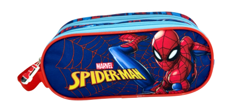 Penare - Penar cu două compartimente 23x10x6 cm, albastru, Happy, Spiderman