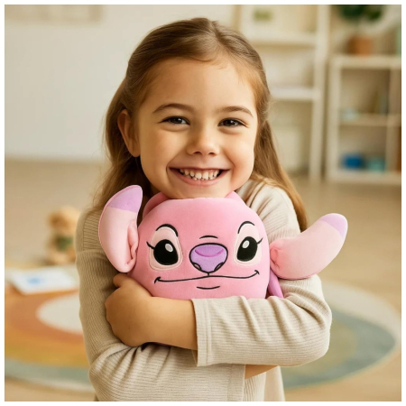 Pernă din pluș super moale, squishy, pentru copii, roz, 32 cm, Happy, Stitch [2]
