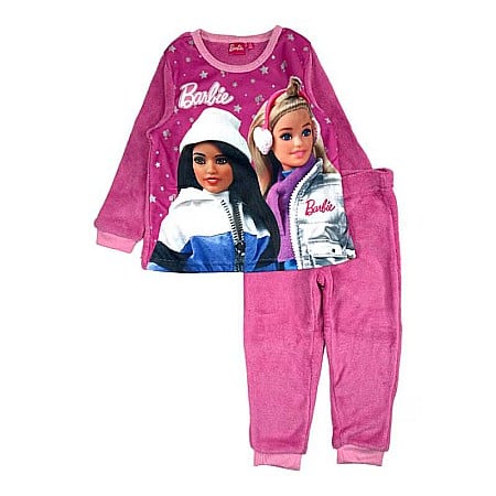 Pijamale - Pijama copii, cu mânecă lungă, cocolino, fucsia, Barbie