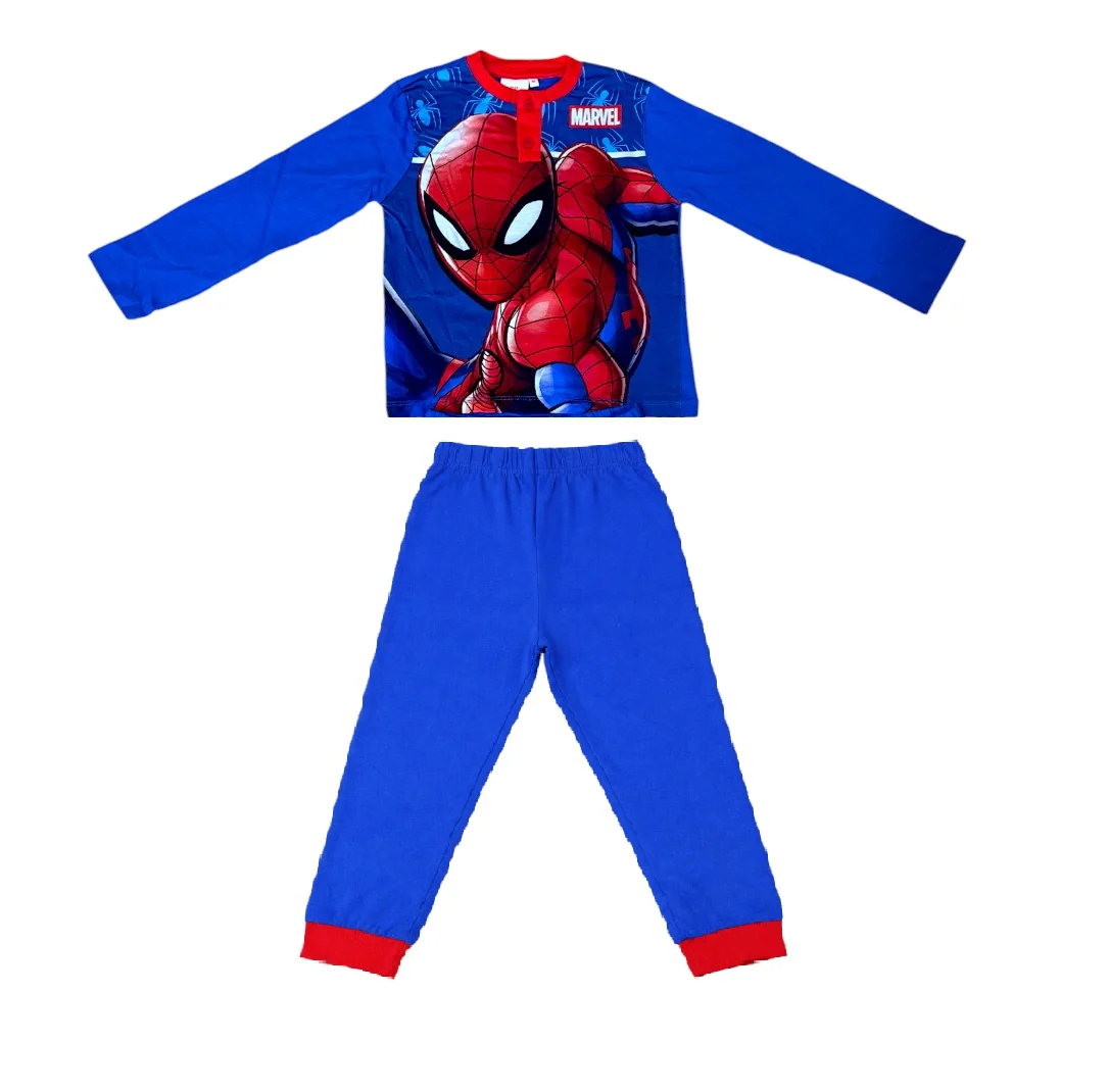 Pijamale copii, 100% bumbac, albastru, Hero, Spiderman, Marvel
