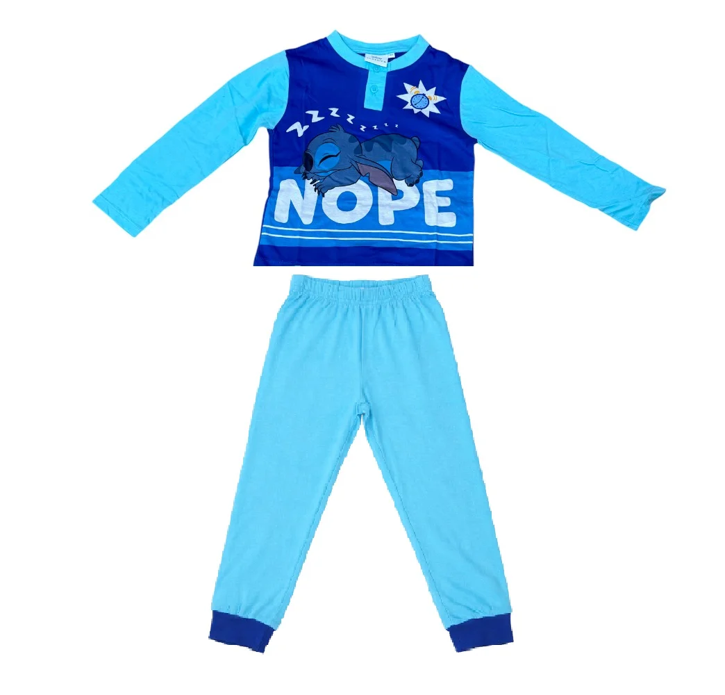 Pijamale copii, 100% bumbac, albastru, Hero, Stitch, Disney