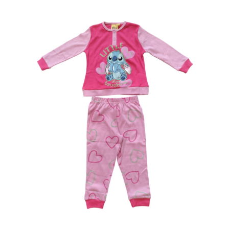 Pijamale - Pijamale copii, 100% bumbac, fosforescenta, fucsia, Happy, Stitch