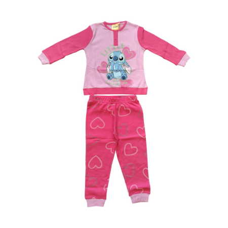Pijamale - Pijamale copii, 100% bumbac, fosforescente, roz, Happy, Stitch