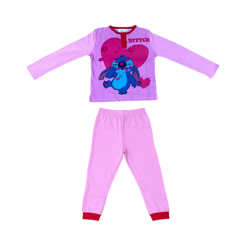 Pijamale - Pijamale copii, 100% bumbac, roz, Hero, Stitch