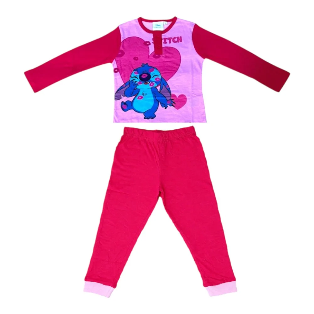 Pijamale - Pijamale copii, 100% bumbac, roz, Hero, Stitch, Disney