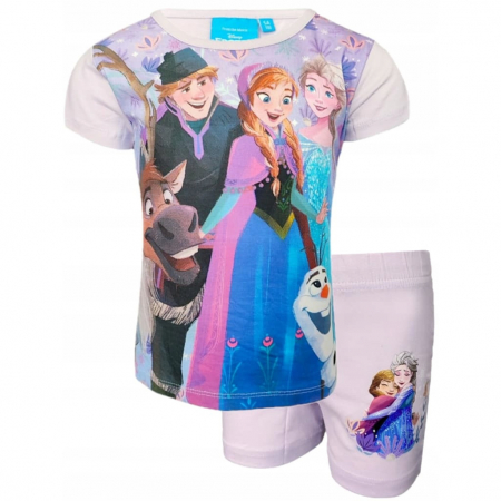 Imbracaminte copii - Pijamale copii cu maneca scurta, 100% bumbac, multicolor, Happy Days, Frozen
