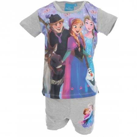 Imbracaminte copii - Pijamale copii cu maneca scurta, 100% bumbac, multicolor, Happy, Frozen