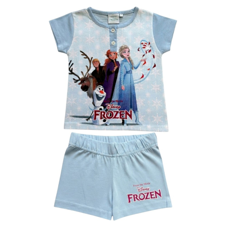 Pijamale - Pijamale copii, mânecă scurtă, 100% bumbac, albastru, Hero, Frozen