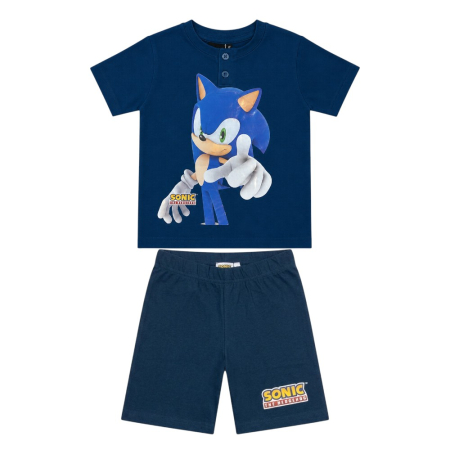 Pijamale - Pijamale copii, mânecă scurtă, 100% bumbac, multicolor, Hero, Sonic