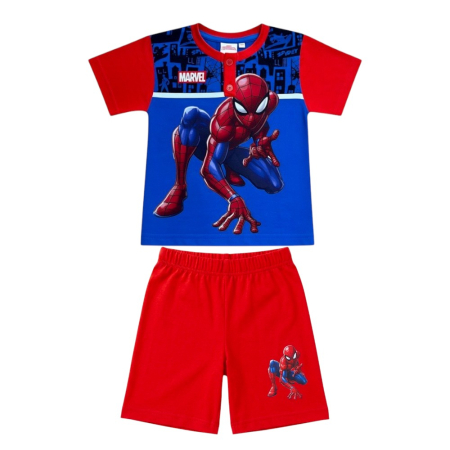 Pijamale - Pijamale copii, mânecă scurtă, 100% bumbac, roșu, Hero, Spiderman