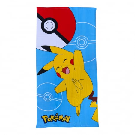 Prosop de baie pentru copii, multicolor, 70x140 cm, Pokemon