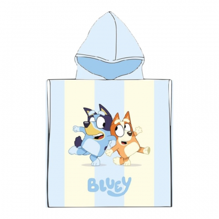 Poncho - Prosop de baie pentru copii, tip poncho, 100% bumbac, multicolor, 55x110 cm, Bluey