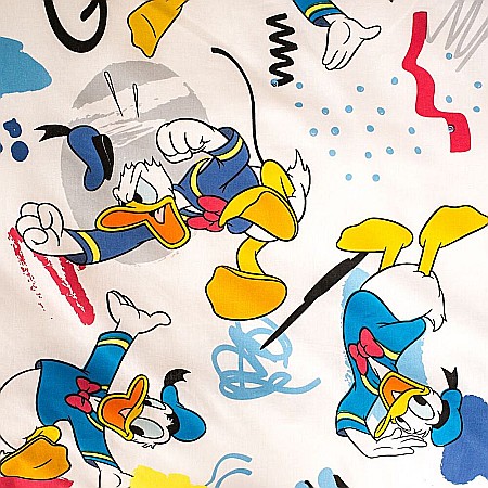 Set lenjerie pat copii, multicolor, 2 piese, 100% bumbac, 140×200 cm, 70×90, Donald Duck, Disney, 03 [1]