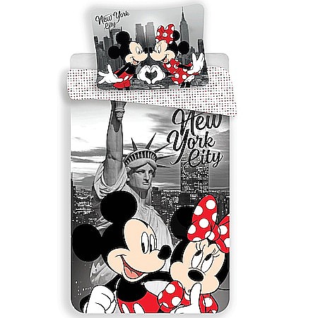 Set lenjerie pat copii, multicolor, 2 piese, 140×200 cm, 70×90, Minnie Mouse, 018439