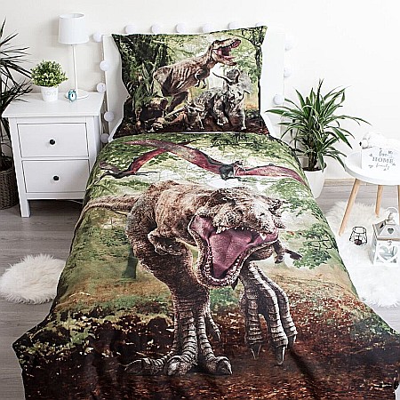 Set lenjerie pat copii, multicolor, 2 piese, 140×200 cm, 70×90, Jurassic World, JW 425 [2]