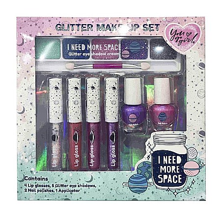 Accesorii - Set Machiaj pentru copii, Non-toxic, +5 ani, 12 piese, 18x17x3 cm, You go Girl