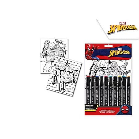 Set de colorat și desenat, 2 planșe pentru desenat și 10 carioci, Spiderman [1]