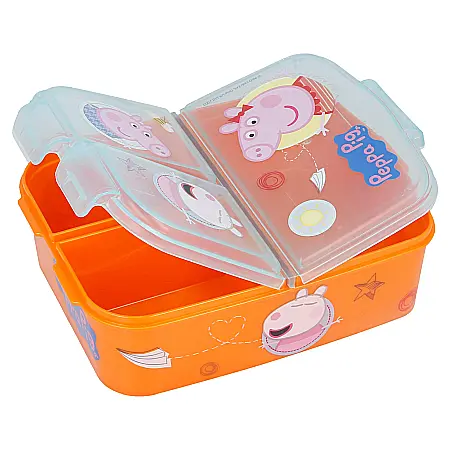 Cutii sandwich - Cutie sandwich, multicompartimente, multicolor, fără BPA, Peppa Pig