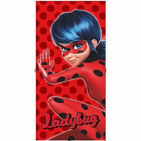 De baie - Prosop multicolor, 100% bumbac, 70 x 140 cm, Miraculous, LadyBug