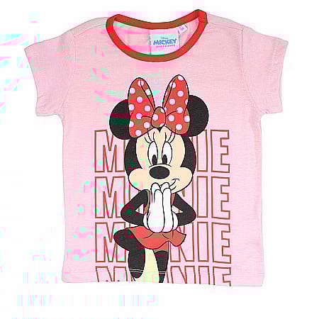 Pijamale copii cu mânecă scurtă, bumbac, multicolor, Happy, Minnie Mouse, Disney [2]