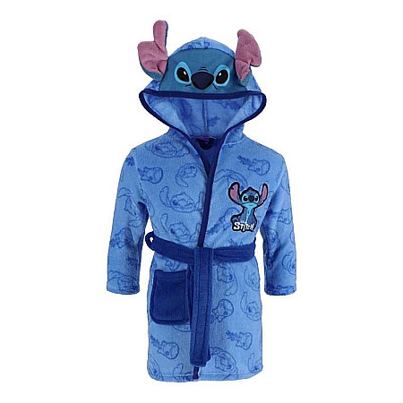 Halate de baie - Halat baie băieți cu glugă și urechi fleece coral Lilo & Stitch