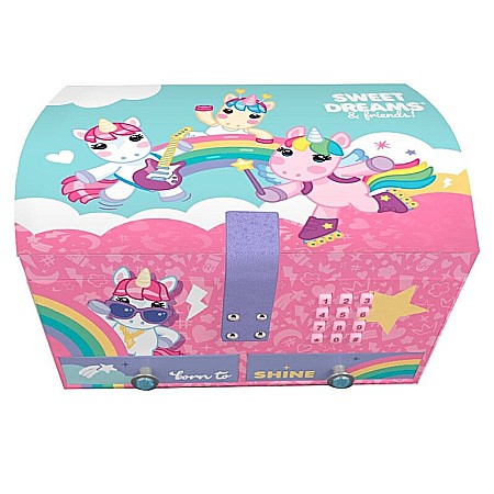 Cutie muzicală cu cifru și compartimente secrete, 20x14x12 cm, multicolor, Unicorn [1]