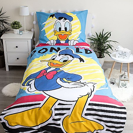 Set lenjerie pat copii, multicolor, 2 piese, 100% bumbac, 140×200 cm, 70×90, Donald Duck, Disney, 03 [4]