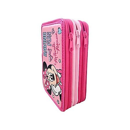 Penar cu 3 compartimente, 20x13x7 cm, echipat, 43 piese, multicolor, Minnie Mouse [4]
