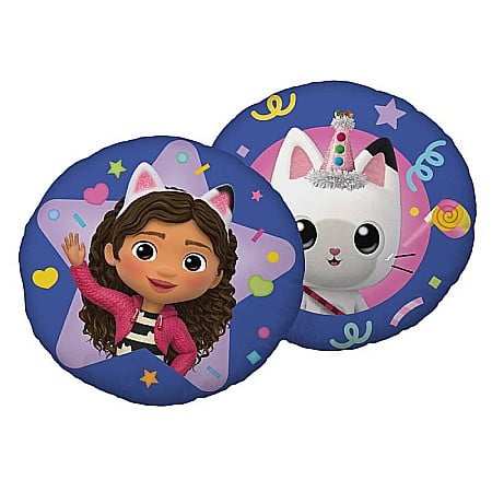 Perne decorative si calatorie - Pernă multicolor, cu două fețe, diametru 40 cm, Gabby's Dollhouse