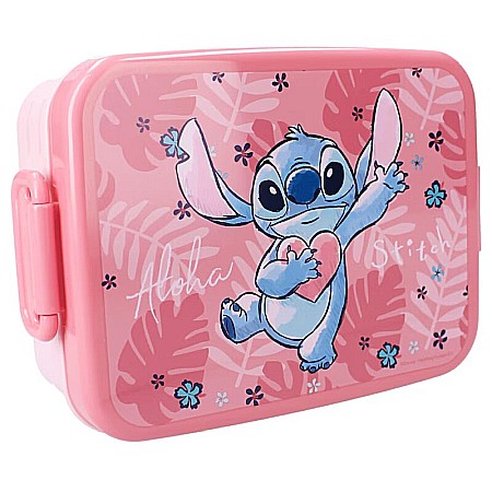 Cutii sandwich - Cutie sandwich multicolor, fără BPA, cu garnitură și închidere ermetică, 16x13x5 cm, Stitch Bon Appetit