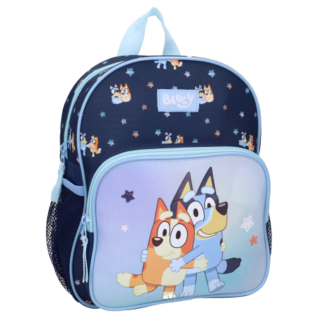 Ghiozdane si rucsacuri - Rucsac cu două compartimente, 29x23x11 cm, bretele ajustabile și întărite, albastru, Happy, Bluey
