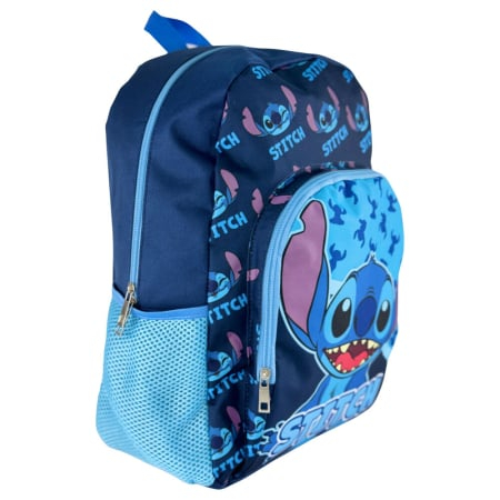 Ghiozdane si rucsacuri - Rucsac cu două compartimente, 40x30x15 cm, bretele ajustabile și întărite, albastru, Happy, Stitch