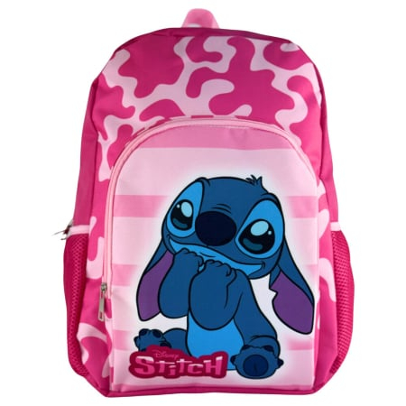 Ghiozdane si rucsacuri - Rucsac cu două compartimente, 40x30x15 cm, bretele ajustabile și întărite, roz, Happy, Stitch