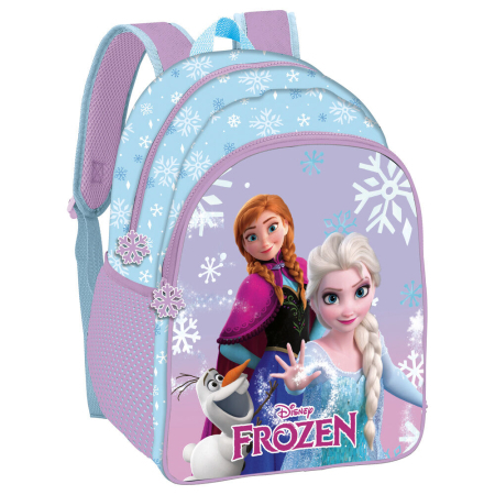 Ghiozdane si rucsacuri - Rucsac cu două compartimente, 40x30x17 cm, bretele ajustabile și întărite, mov, Happy, Frozen