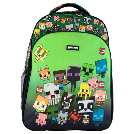 Ghiozdane si rucsacuri - Rucsac cu trei compartimente, 42x32x17 cm, bretele ajustabile și întărite, multicolor, Happy, Minecraft